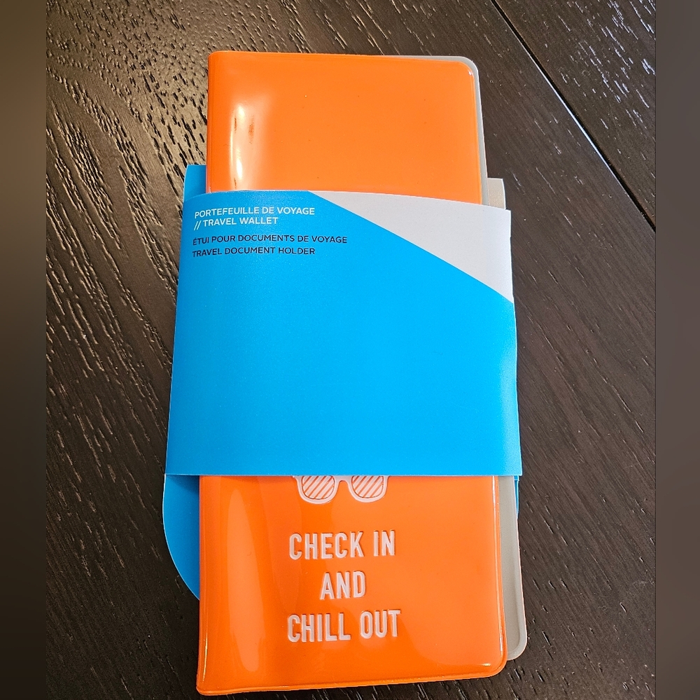 Orange and Blue Travel Document Holder